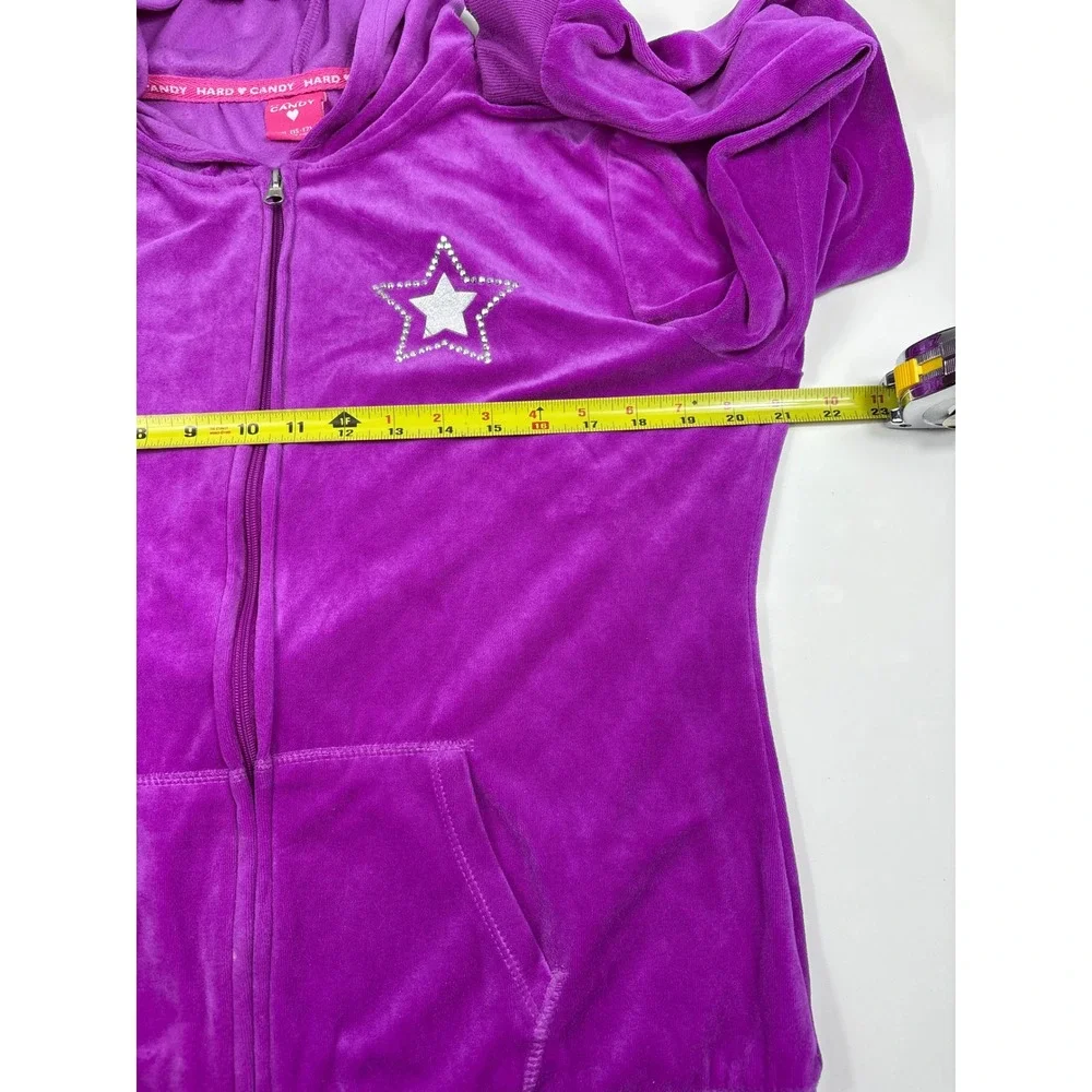 Hard Candy Y2K Purple Velour Tracksuit Set Juniors XL 15-17‎ Rhinestone